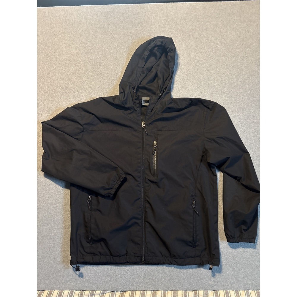 New Balance Black Hooded Zip Up Windbreaker Jacket Men's L Running Casual